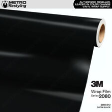 3m 2080 Satin Black Vinyl Vehicle Car Wrap Decal Film Sheet Roll S12