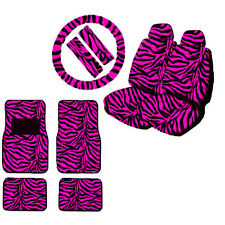 New Zebra Print Car Seat Covers Floor Mat Set White Pink Purple Red Tan Hot Pink