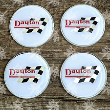 White And Chrome Dayton Wire Wheel Chips Set Of 4 Size 2.25in