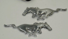 A Pair Of 2 Chrome 3 Running Horse Emblem For Ford Mustang Ct-ym2-s