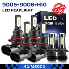 Led Headlights Fog Lights Hi-lo For Chevy Silverado 1500 2500 Hd 2003-2006 White