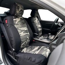 For Chevrolet Silverado 1500 Seat Covers Black Camouflage Canvas Truck Front Set