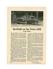 1962 Volvo 122s  Nice Original Two-page Article Ad