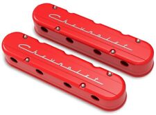 Holley 241-179 2-pc Chevrolet Script Gloss Red Ls Chevy Valve Covers Lsx