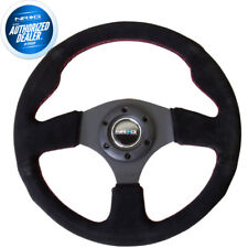New Nrg Steering Wheel Black Suede W Red Stitch 320mm Type-r Style Rst-012s-rs