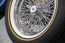 New 15 Cadillac Chrome 72 Spoke Wire Wheels Vogue Whitewall Tires Set 4