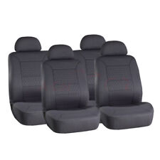 Car Seat Covers Full Set For Universal Embossed Cloth Cushion Protector Gray