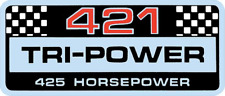 Pontiac 421 425hp Tri Power Valve Cover Decal Gto Bonneville Grand Prix Catalina