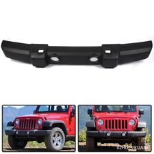 Smooth Front Bumper Replacement Fit For 07-2018 Jeep Wrangler Wfog Lamp Holes