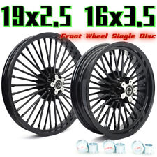 19x2.5 16x3.5 Fat Spoke Wheels Rims Set For Harley Sportster Iron Xl883n Xl1200n