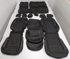 For Ford F150 Crew Cab Xlt 2019-2020 Black Diamond Leather Seat Covers Dh197