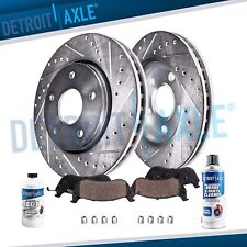 Front Drilled Rotors Brake Pads For 2005 2006 2007 2008 - 2010 Ford Mustang