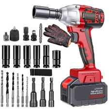 21v Cordless Impact Wrench 12 520nm High Torque Brushless Driver 2pcs Battery