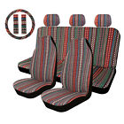 10pcs Baja Saddle Blanket Car Seat Cover Set Universal With Steering Cover