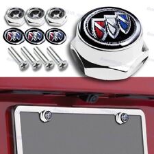 New For Silver Buick Car License Plate Frame Bolt Cap Cover Screw Bolts Nuts X4
