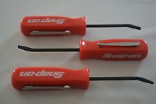 Snap On Tools Promotional Mini Pocket Clip Flat Pry Bar Red Handle Small New 3pc