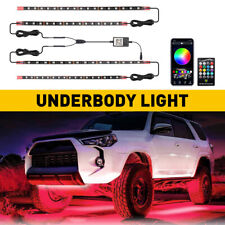 4pc Rgb Strip Led Under Car Truck Tube Underglow Underbody System Neon Light Kit