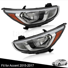 Headlights Pair For 2015 2016 2017 Hyundai Accent Leftright Side Headlamps 2pcs