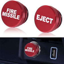 2pcs Universal Fire Missile Eject Button Car Cigarette Lighter Cover Accessories