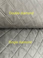 Alcantara Suede Diamond Quilted Upholstery Fabric Car Trim Interior 140cm Black