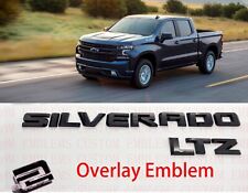 Fit 2019-2022 Gloss Black Silverado Ltz Emblem Nameplate Badge Tailgate Overlay