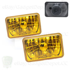 Universal Projector Driving Headlamps 4x6 Hd Square Headlights Yellow Diamond