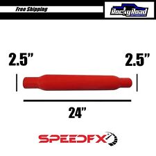 2.5 Glass Pack Exhaust Performance Muffler Painted Red - 24 Length - Speedfx