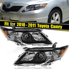 Headlights For 2010 2011 Toyota Camry Black Le Se Xle Headlamps Pair Leftright