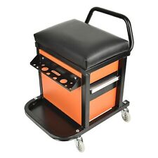Padded Heavy Duty Creeper Seat With Storage 300 Pounds Capacity Mechanics Chair