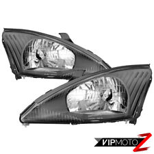2000-2004 Ford Focus Lx Zts Factory Style Black Headlights Lamps Set Assembly