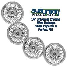 14 Universal Fit Chrome Wire Hubcaps Wheel Covers Taasw14 New Set4