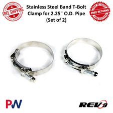 Rev9 Stainless Steel Band T-bolt Clamp For 2.25 O.d. Pipe Set Of 2 Clamp-225