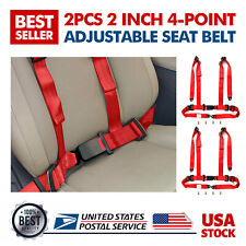 New Universal Red Sabelt 4 Point Quick Release Racing Seat Belt Harness 2x 2