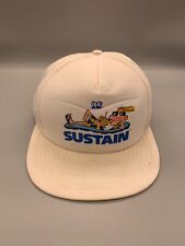 Vintage Trucker Hat Cap Snap Back White Blue Ppg Paints Sustain Comic Adult Mens