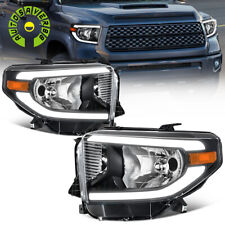 Led Bar Drl Black Headlight Assembly Fits 2014-2021 Toyota Tundra Headlamps