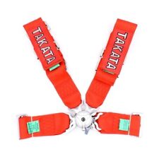 Takata Racing Seat Belt Harness 4 Point Snap-on 3 Camlock Universal Red Color