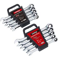 Disen 10pcs Ratcheting Wrench Set Sae Metric Ratchet Wrench Set With Rack O...