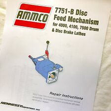 Ammco 7751 Crossfeed Mechanism Repair Manual Parts Diagrams Data Sheet
