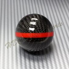 Real Carbon Fiber Ball Manual Mt Gear Shift Shifter Knob Wred Stripe Universal