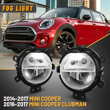 Drl Fog Lights For 14-17 Mini Cooper 16-17 Clubman Replace Clear Bumper Lamp Set