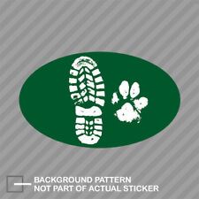 Oval Hiking Boot Dog Paw Prints Sticker Decal Vinyl Mud Mans Best Friend