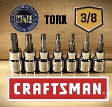 Craftsman Evolv 7 Pc Torx Bit 38 Drive Socket Set T15 T20 T25 T30 T40 T45 T50