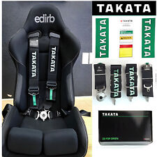 Takata Racing Seat Belt Harness 4 Point Snap-on 3 Cam Lock Black Universal New