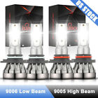 4x 9005 9006 Led Combo Headlight Bulbs High Low Beam 6500k Super White Bright