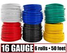 16 Gauge 12v Automotive Remote Wire Primary Cable Cca - 6 Rolls - 50 Feet Each