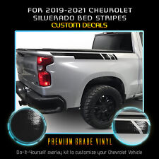 For 2019-2021 Chevy Silverado Side Bed Stripes Graphic Decal V2 - Glossy Vinyl