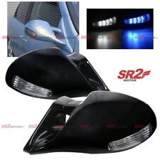 For 01-05 Honda Civic Coupe Led Signal M-3 Style Manual Adjust Black Side Mirror