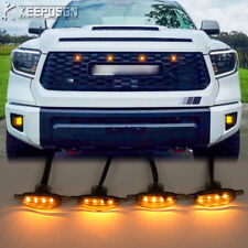 For Toyota Tacoma Tundra Raptor Grille Led Lights Smoked Lens Front Amber Light