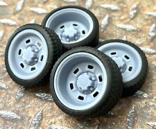 124 Scale 2120 Inch 70s Chevy 6-slot Rally Wheels W Wide Rear Street Tires