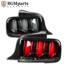 Tail Lights Sequential Signal Brake Lamps For 05-09 Ford Mustang Black Led Tube